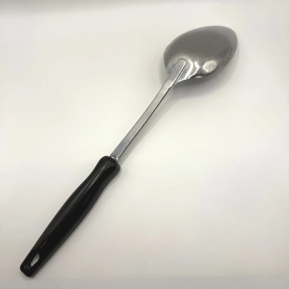 Vintage Ekco Stainless Steel Serving Spoon Faux Wood‎ Grain Handle Made in USA